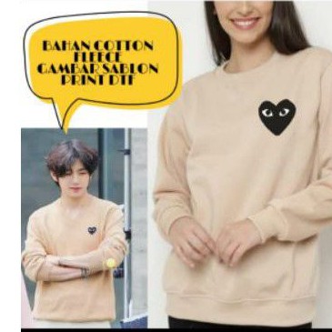 Sweater Basic Kim Taehyung Love Hitam Logo