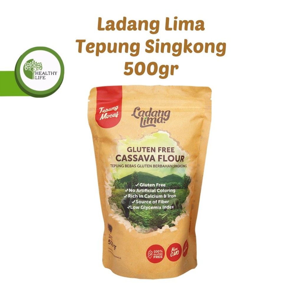 Ladang Lima Tepung Cassava / Tepung Singkong 500 gr (gluten free all purpose cassava flour)