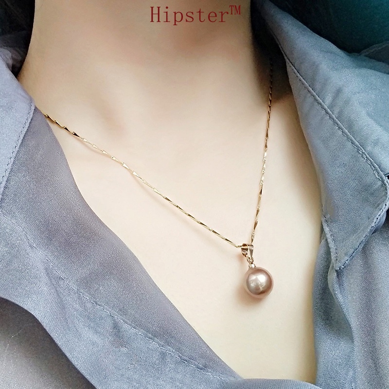 Light Luxury Champagne Natural Freshwater Pearl Pendant Necklace