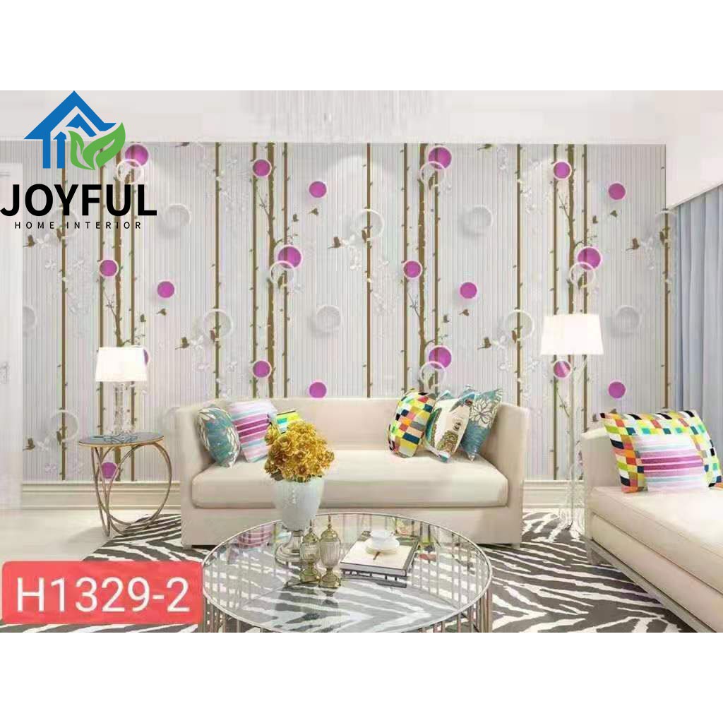 PAKET 5ROLL Walpaper Dinding Wallpaper Stiker Dinding Motif Polkadot 3D Wallpaper Ruang Tamu Aesthetic