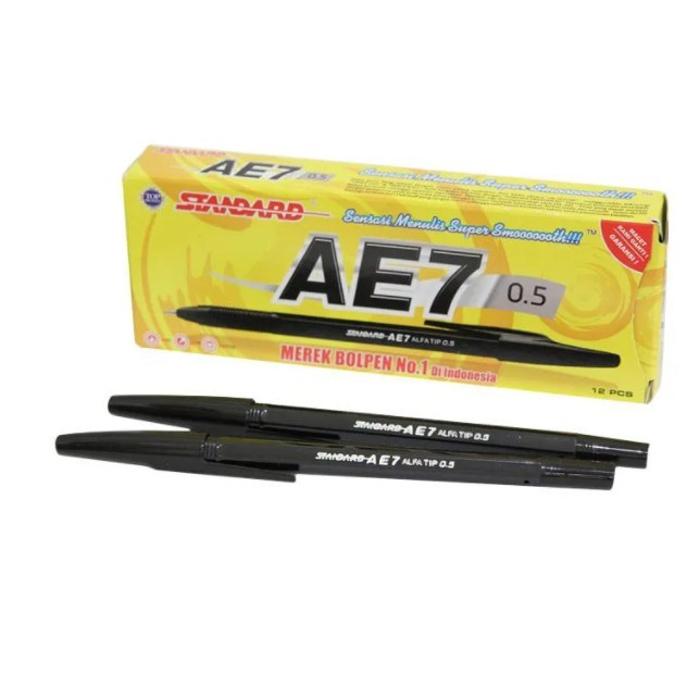 KtmStore PULPEN BALLPOINT STANDARD AE-7 AE7 0.5 HITAM