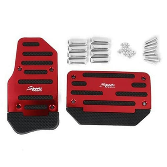 Set Lengkap Cover Pedal Gas Rem Mobil Matic Merah Sports Penutup