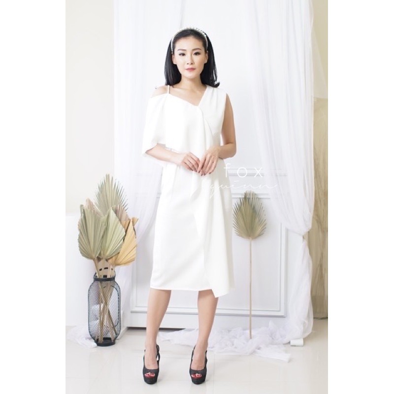 foxquinn dress putih white dress natal wanita New