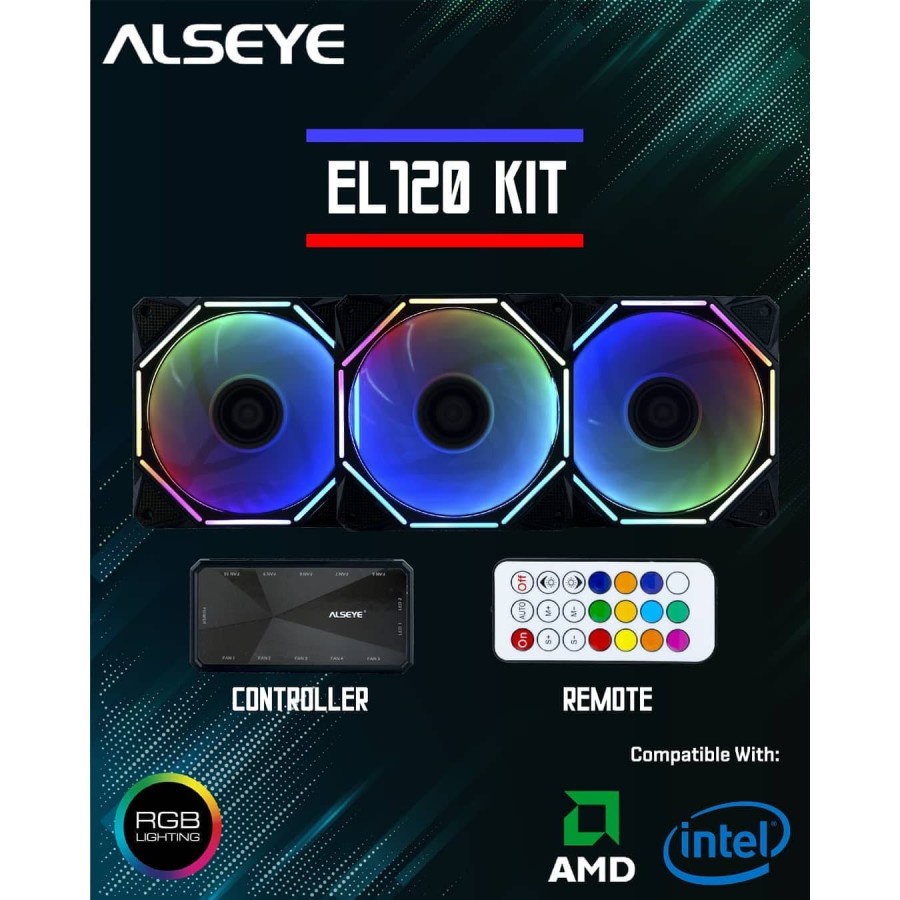 Alseye Fan Case Pentagon EL-120 A-RGB Kit Controller - ( isi 3pcs )