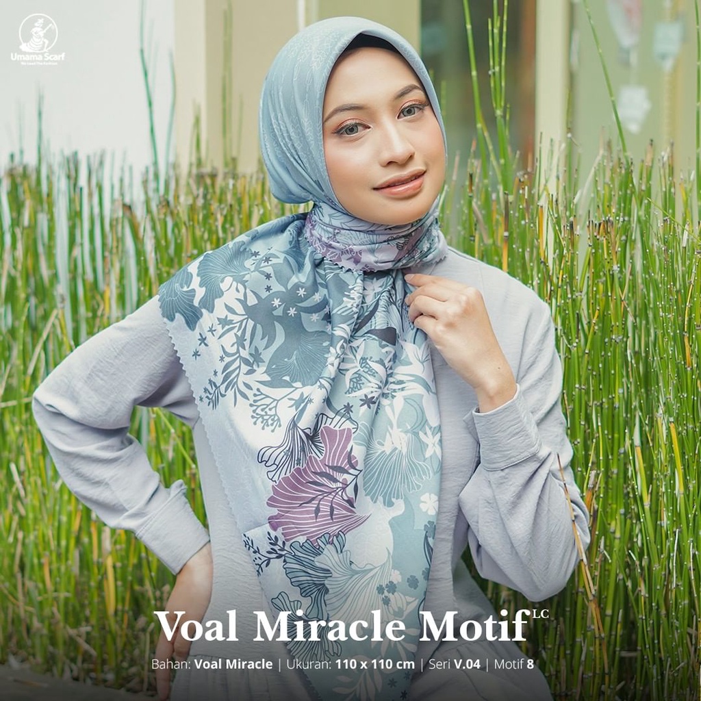 (BISA SERAGAMAN) PART 1 VOAL MIRACLE PRINT Lasercut Umama Hijab Segiempat Motif Premium