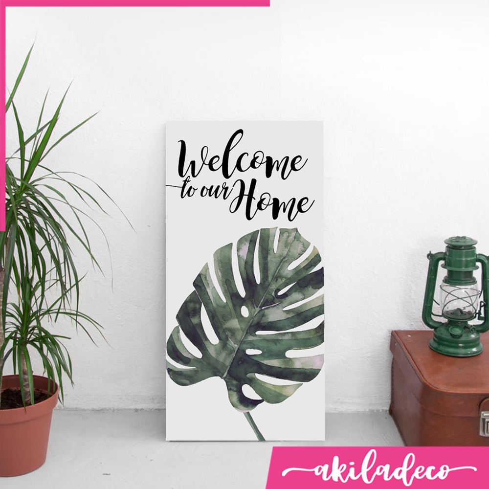 Hiasan Dinding Lukisan Daun Tropical Dekorasi Rumah Wall Decor Monstera Poster Aesthetic (Trop 010)