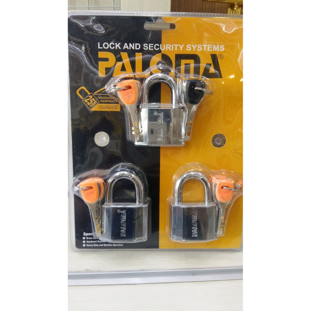 PADLOCK PALOMA P-500 50MM-3SHORT CH - PLP 532 PAKET GEMBOK MASTER KEY