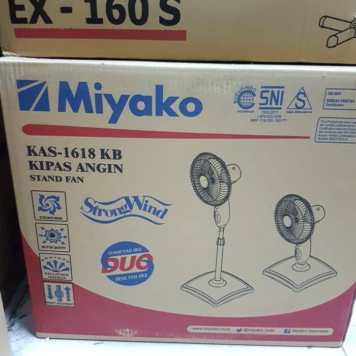 Miyako Kipas Angin Berdiri 16&quot; 2in1 Desk Fan KAS 1618 KB Kaki Kotak