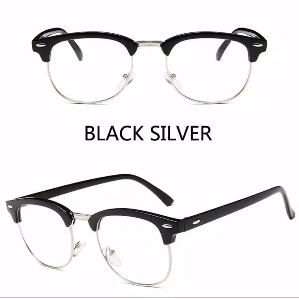 ♥TMALL88♥ Kacamata Optik Flat Vintage Anti Radiasi UV400 untuk Pria / Wanita km32