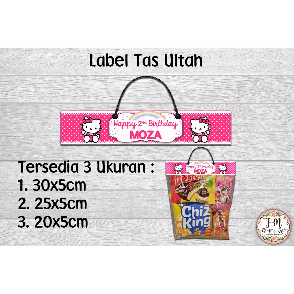 

Label Plastik Snack Ulang Tahun Tenteng / Label Godie Bag