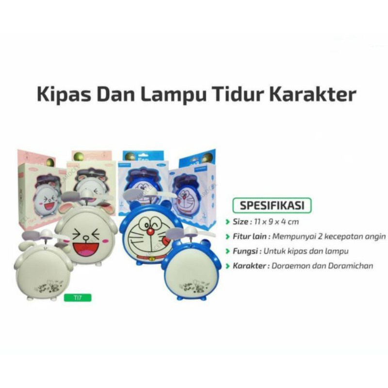 kipas lampu tidur kipas duduk kipas angin karakter kipas mini portable