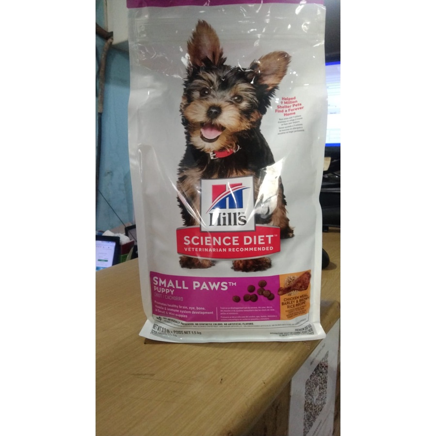 SCIENCE DIET PUPPY SMALL PAWS 1,5KG MAKANAN KERING ANJING