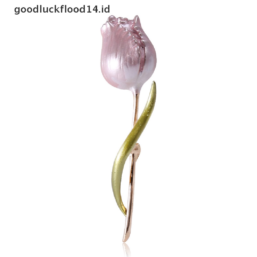 [OOID] New Enamel Tulip Brooches For Women Flower Wedding Office Party Brooch Pins Gift ID