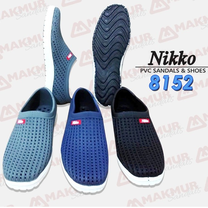 NK 152 - Paling murah cek nikko 8155 terbaru Sepatu 8152 Pria/ 8032 / Sepatu Slip / Sandal Karet UNISEX, VIRAL,AWET, BAHAN PVC Tahan Air Slip On Merk 8152