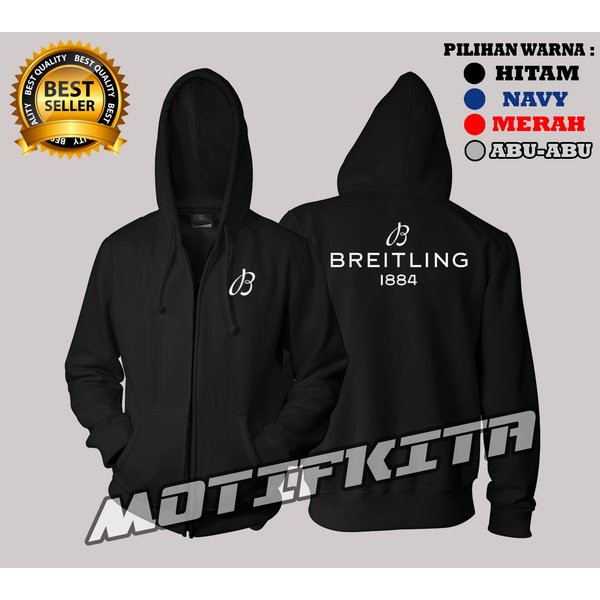 Hoodie Zipper BREITLING 1884 Keren Pria Wanita Distro    Must Have