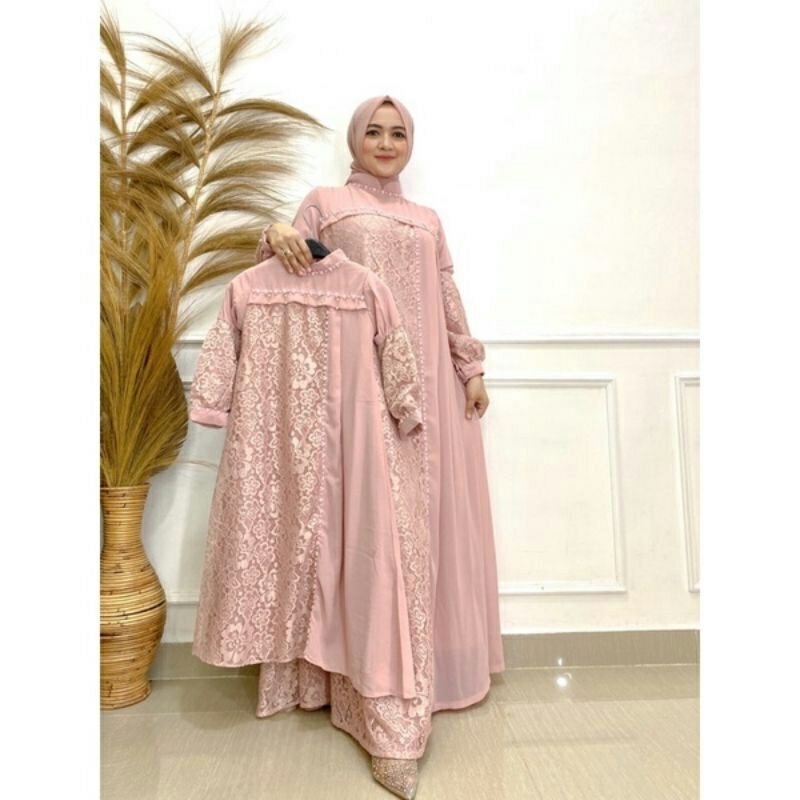 GAMIS BRUKAT COUPLE IBU DAN ANAK GAMIS PESTA