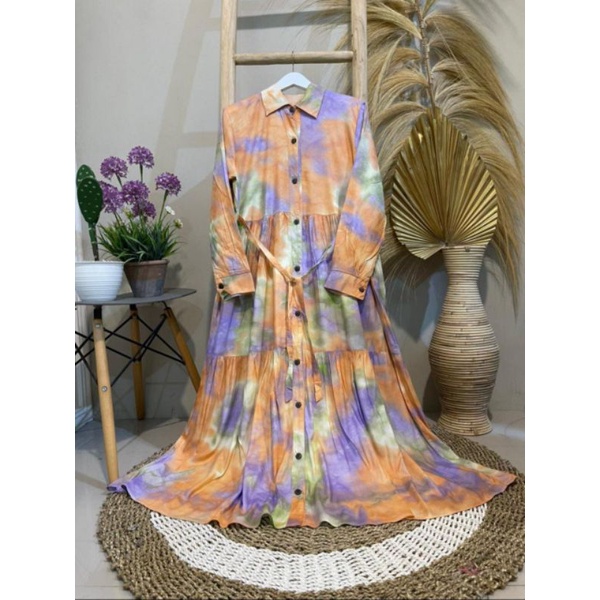 Gamis Rayon Full Kancing Depan | Gamis Rayon Premium