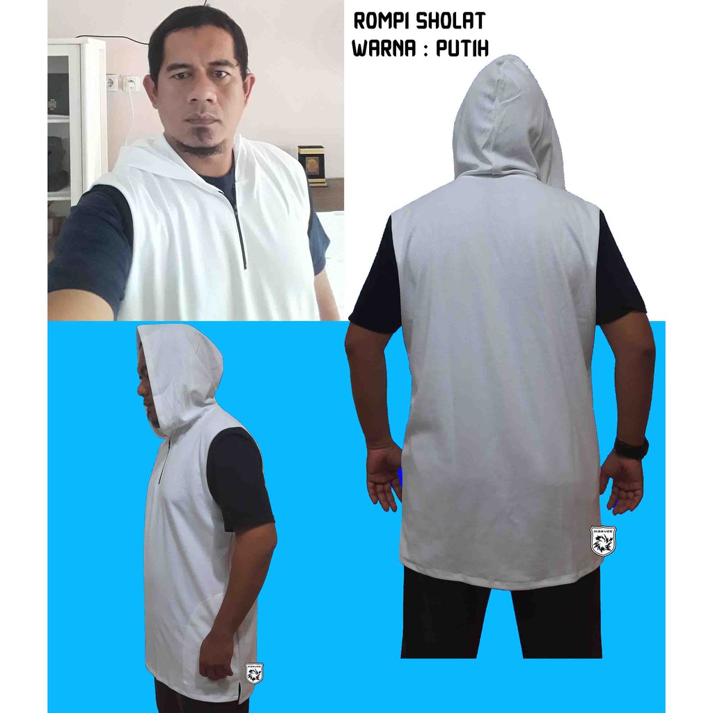 Rompi Sholat Hodie gamis sholat hoodie warna putih