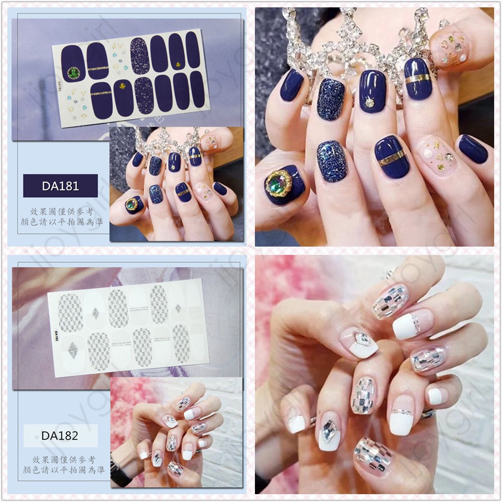 DA171-185 nail sticker 3D Finger Nail Sticker DIY Nail Art Self-adhesive False Nail Sticker Waterproof Manicure