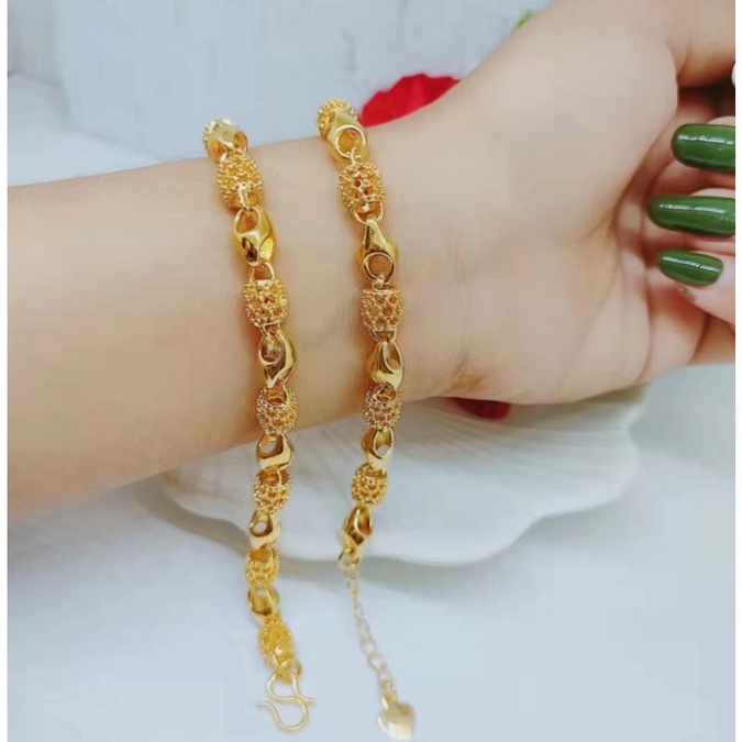 Gelang Titanium Lapis Emas 24K Perhiasan Fashion harga 1 pcs