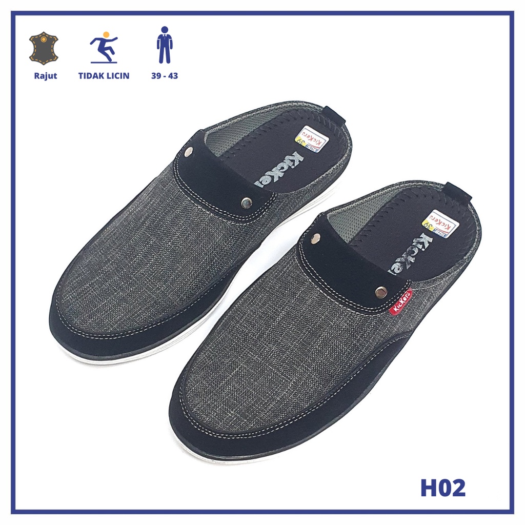 Kickers Sandal Selop Pria Kasual Hitam - H02