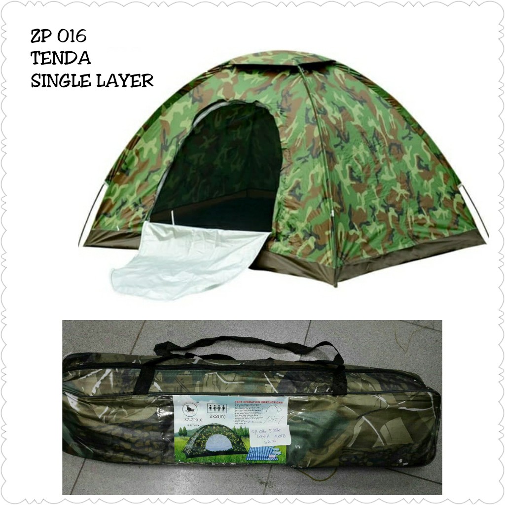 Tenda Camping army Loreng / Tenda Mendaki / Tenda Hiking / Tenda Kemah Outdoor 4 Orang zp016