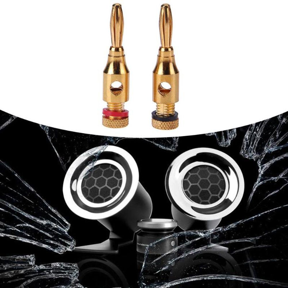 QUINTON 2pcs Banana Connector Amplifier Connectors Adapter 24k Gold-Plated Solder-Free 4mm Cable Wire Audio Speaker Plugs/Multicolor