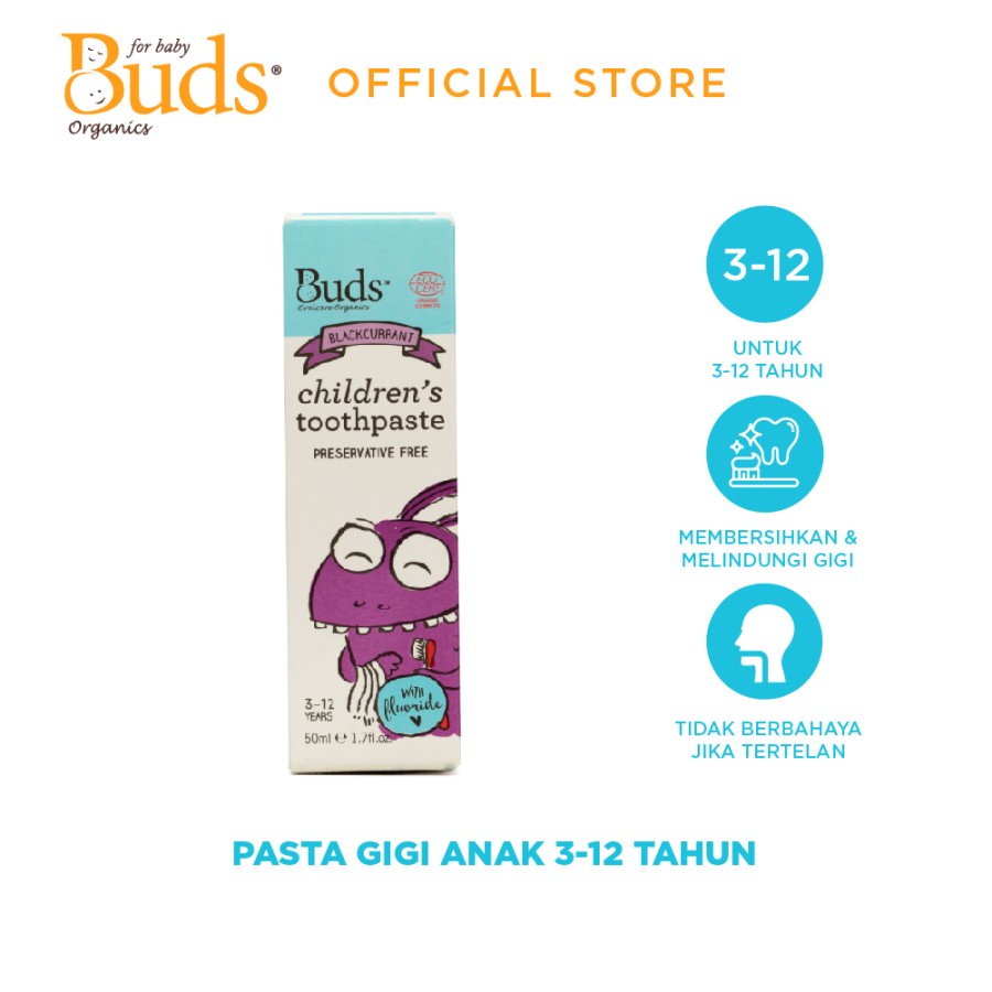 Buds Organics Children's Toothpaste Fluoride / Xylitol Pasta Gigi Anak