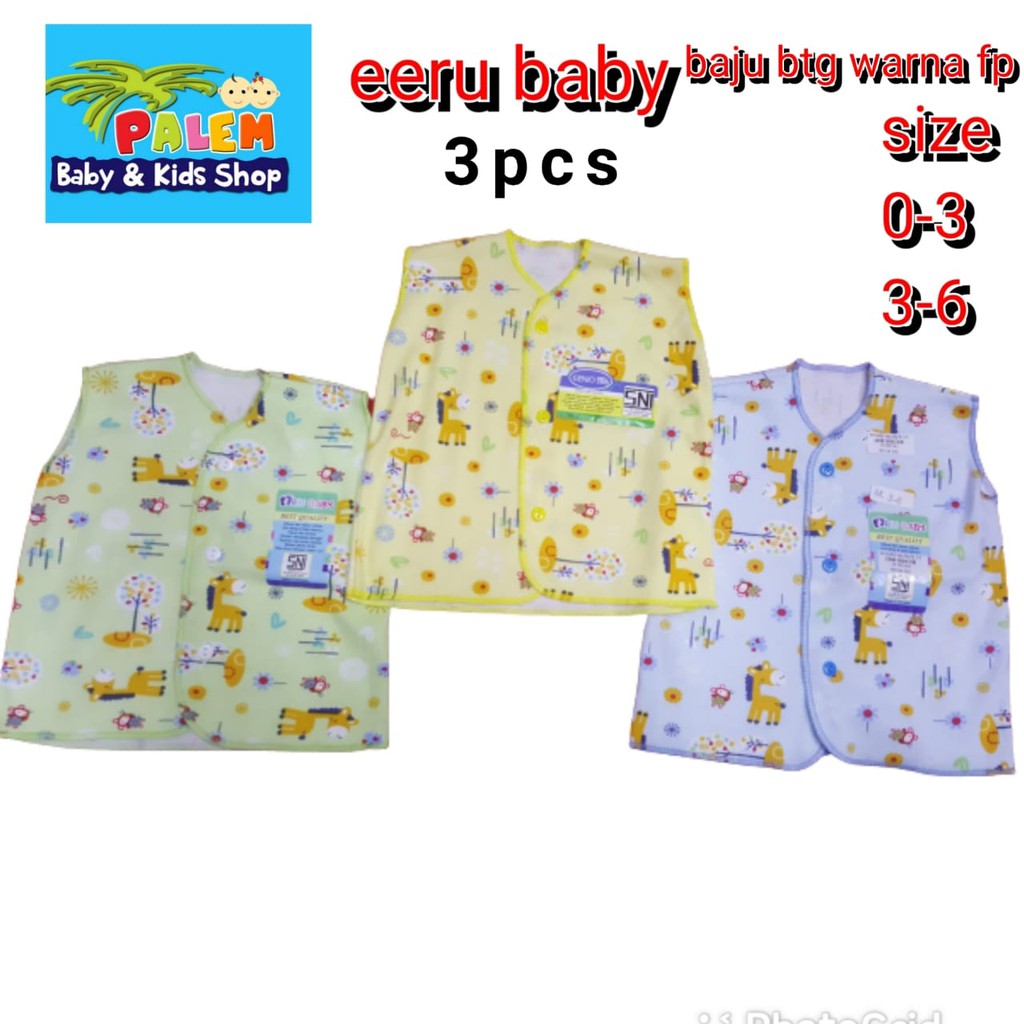 Eeru Baby Baju Buntung ISI 3pcs Untuk Usia 0-3 bulan &amp; 3-6 Bulan