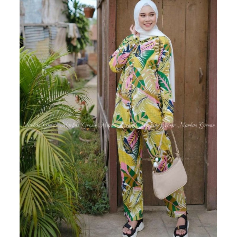 Grosir dan Eceran Baju Setelan Wanita Tropic One Set