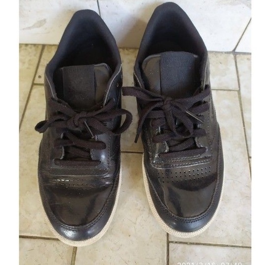Reebok Classic Club C 85 Glossy Black Preloved PL Bekas Second