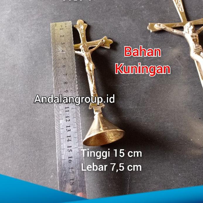 [F_073] 12.12 salib duduk kuningan salip meja salib duduk meja kuningan salib duduk katolik Bayar Di