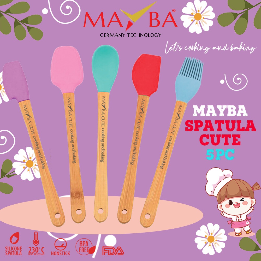 SODET MASAK 5PCS MAYBA CUTE Spatula Sendok Kuas Mini Silicone FOOD-GRADE bestbuy