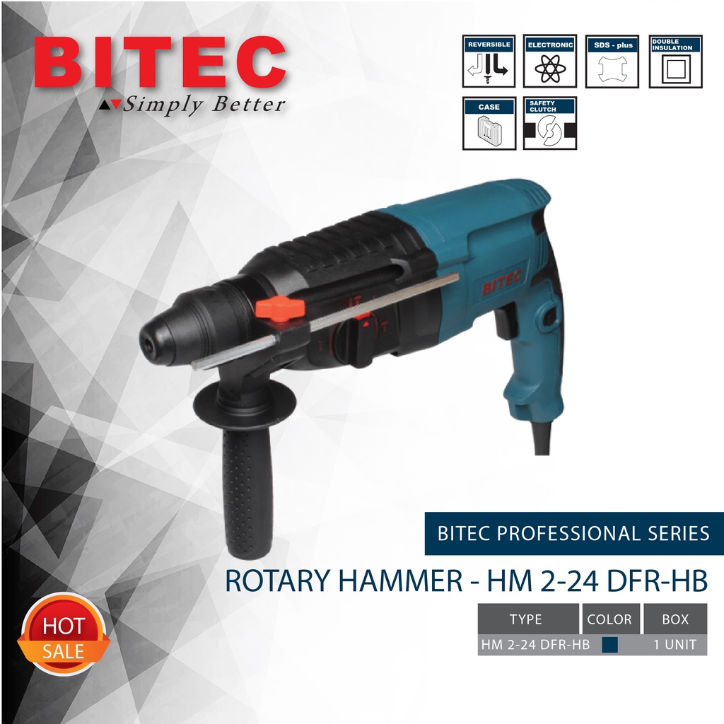 BITEC - MESIN BOR BETON PROFFESIONAL / ROTARY HAMMER - HM 2-24 DRE-HB - GARANSI RESMI 1 TAHUN