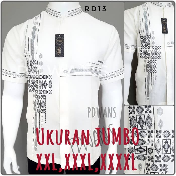 Koko Pria Dewasa Elegant Best Seller Mewah Casual Nibras Nk  AT529 Baju Muslim Lengan Pendek Putih