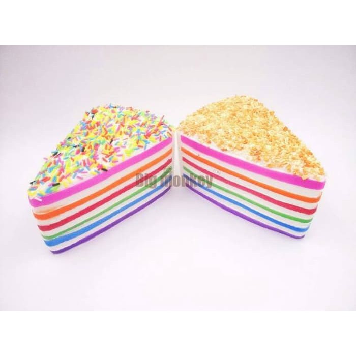squishy jumbo rainbow slice cake big monkey packaging slow rising