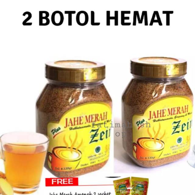 

Paket 2Botol Hemat Jahe Bubuk Merah Zein Kemasan Toples 330gr