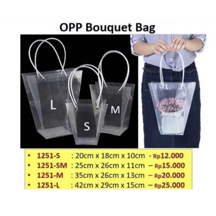 

PROMO OPP Bouquet Bag Kantong Tas Bunga Premium Transparan Florist Accessory - 1251-S