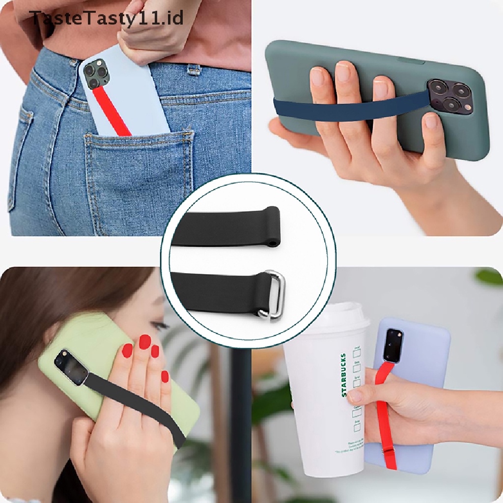 3pcs / set Strap Holder Handphone Bahan Silikon Stretch