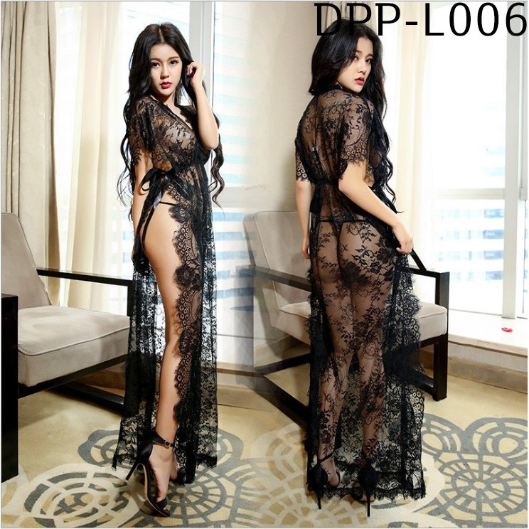 Longnight sexy nightdress lace piyama baju tidur 8090