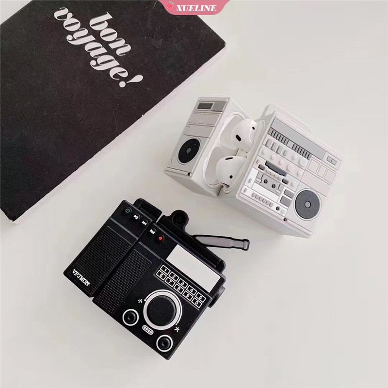 Casing Soft Case Silikon Bentuk Radio Retro Untuk AirPods 1 / 2 pro