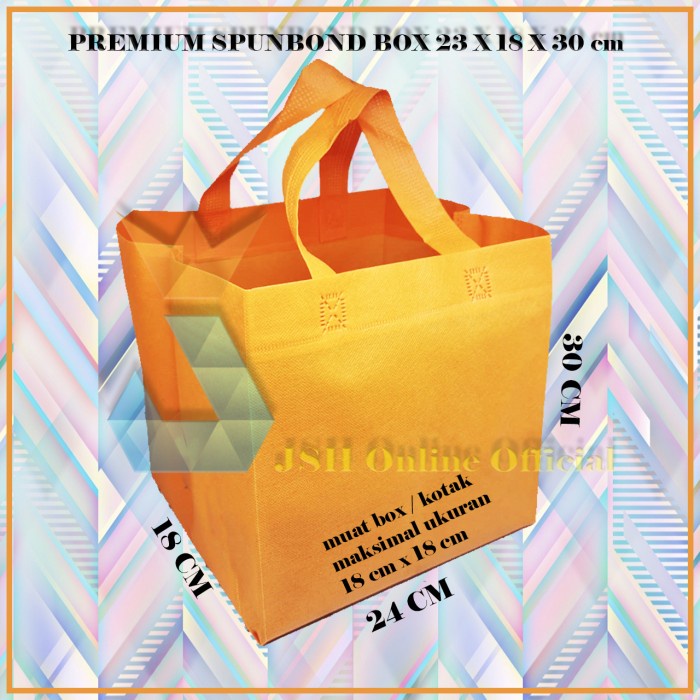 

✨ BISA COD ✨ [Premium] Tas Spunbond Box Kue dan Kotak Nasi 18 x 18 cm - Goodie Bag - Hitam