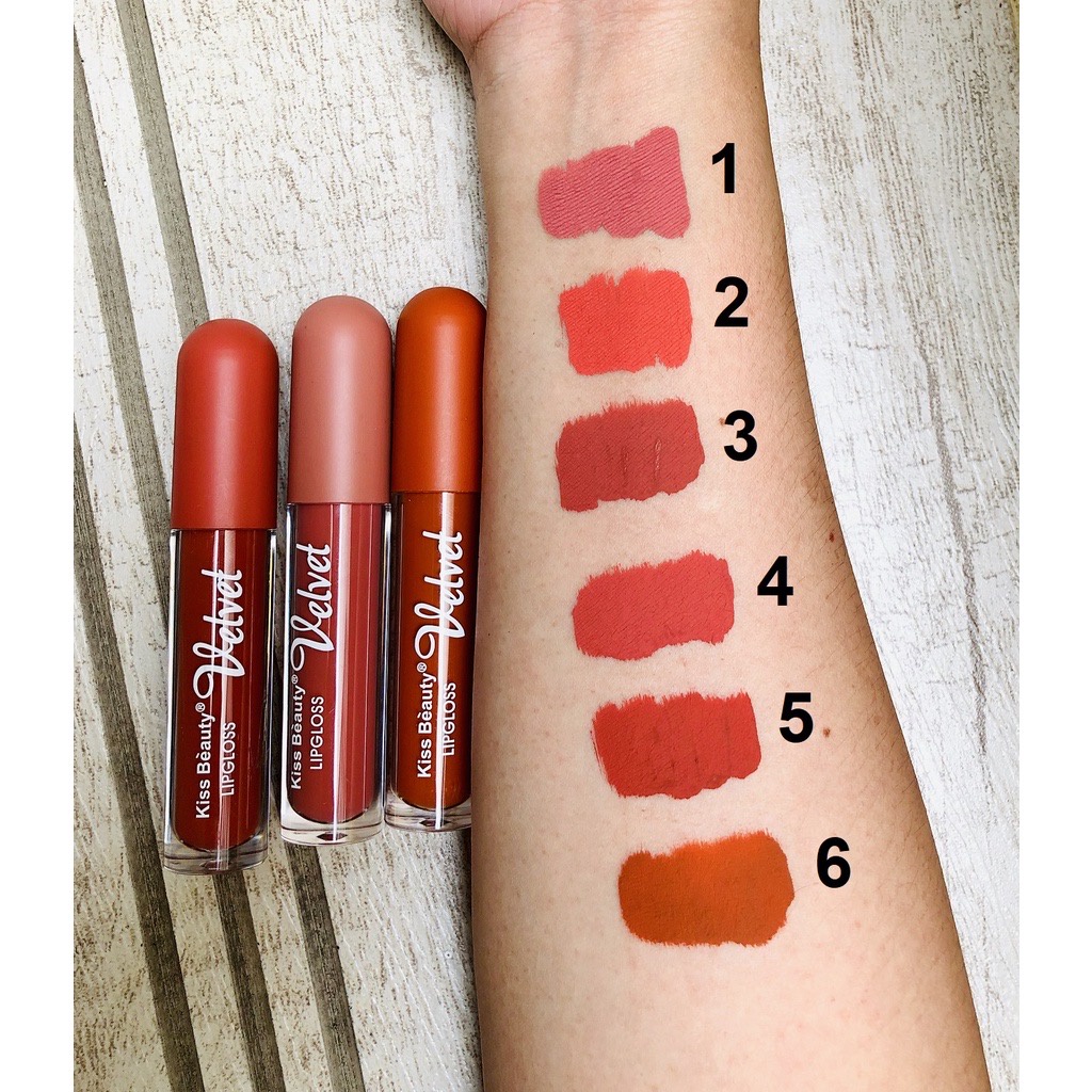 ORIGINAL KISS BEAUTY LIPCREAM VELVET LIPGLOSS TUTUP BULAT KODE 7954