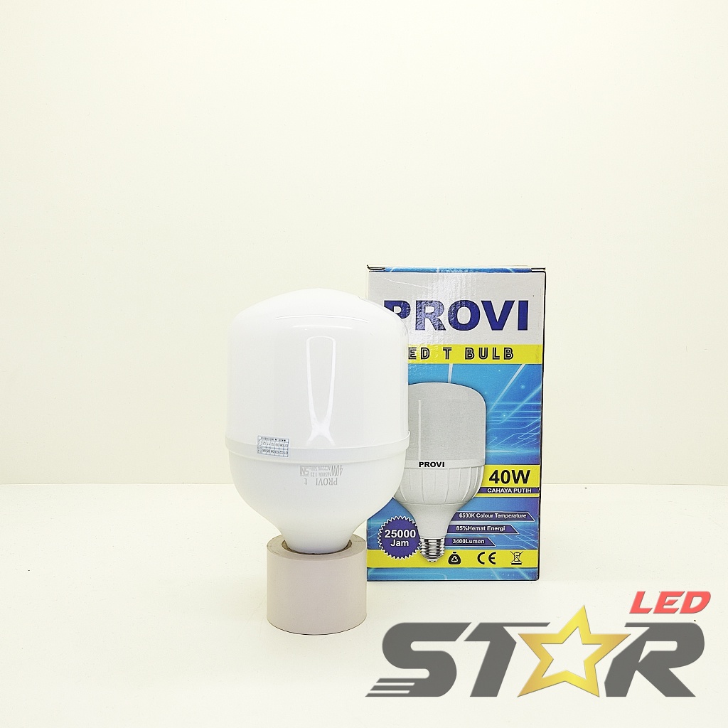 PROVI LED Bulb T 30W, 40W Lampu Bohlam Tabung Murah Hemat Energi Irit Listrik 30 40 WATT Star