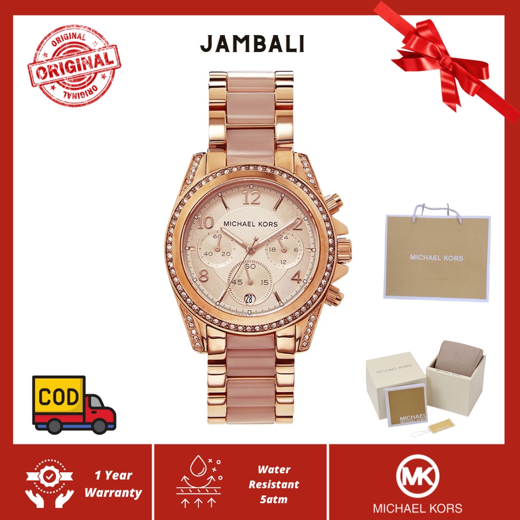 Jam Tangan Wanita / Kado Michael Kors MK5943 / MK 5943 Original Bahan Stainless