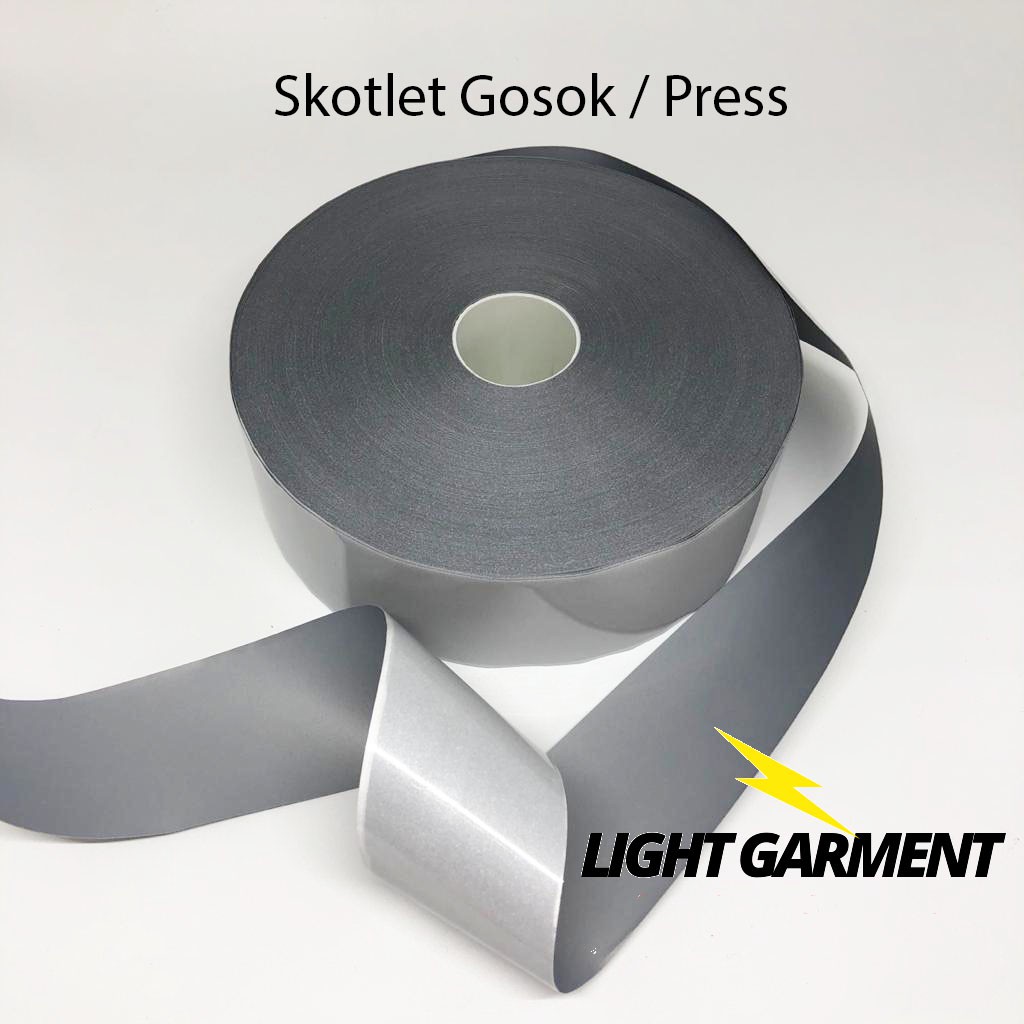 Scotchlite skotlet scotlight pita pemantul cahaya gosok press 5 cm per rol isi 100 meter