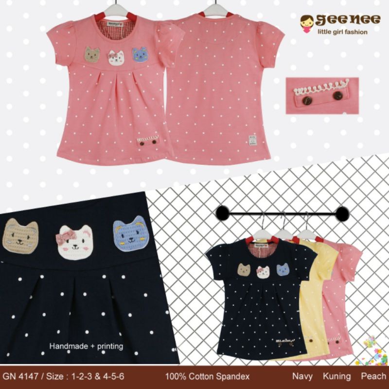 Kaos Anak Cewek Geenee 1-6 thn