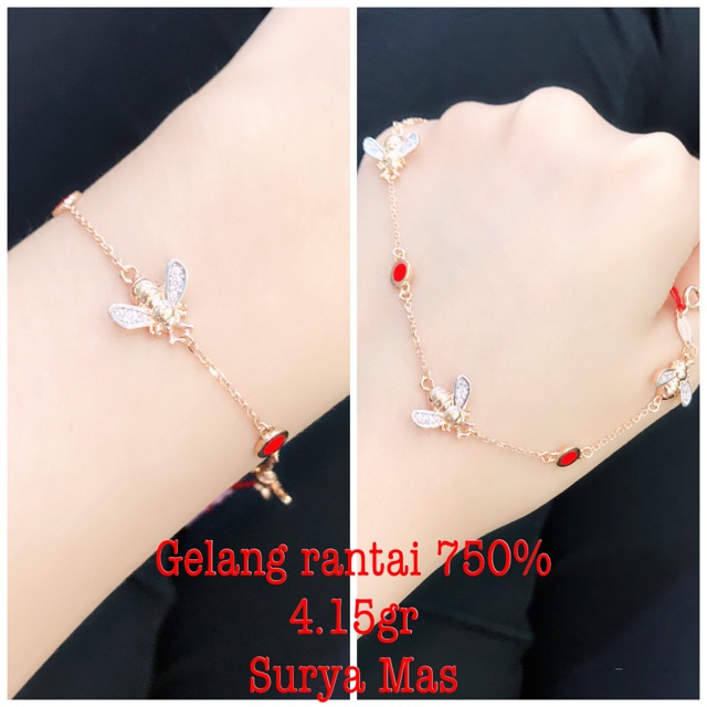 Gelang rantai emas 750%