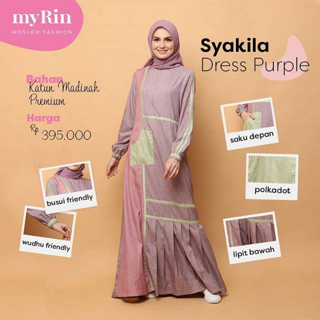 GAMIS SYAKILA by MYRIN DRESS MODERN CANTIK IBUINDUNG