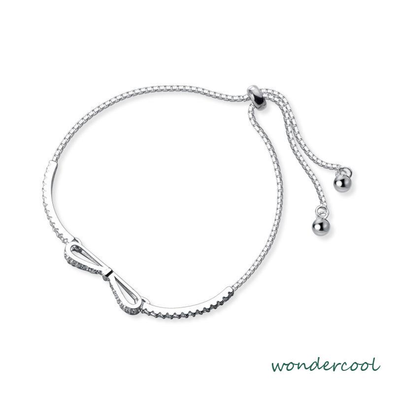 Super Flash Penuh Berlian Busur Gelang Niche Desain Cahaya Mewah High-end Hadiah Pacar Yang Indah-Won